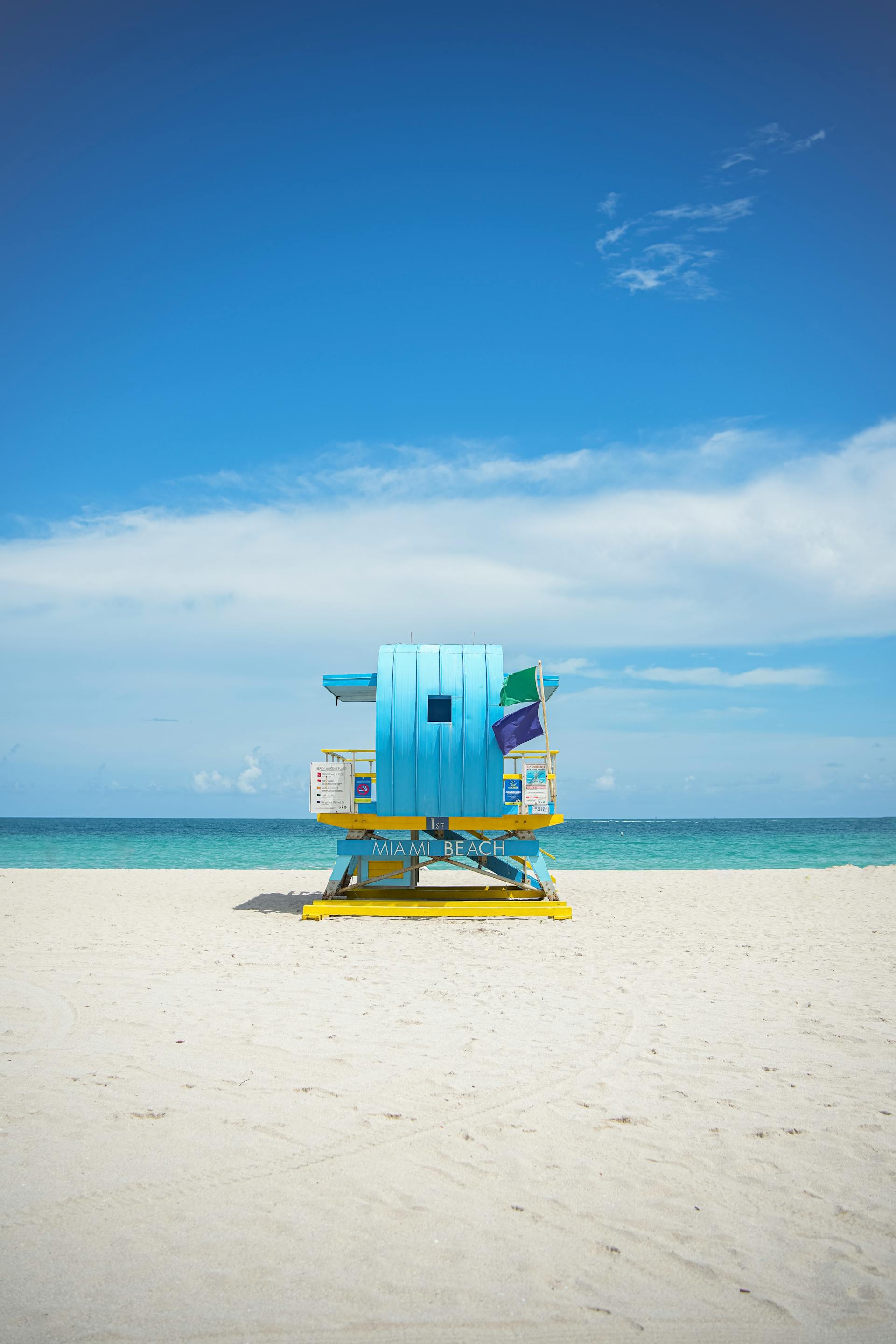 Pastel lifeguard tower on Miami Beach